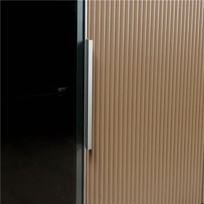 Sideboard Sarenno, sintered stone/ash veneer/MDF/metal/glass, H80x130x40cm