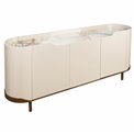 Sideboard Sarnno kahaki, sintered stone/MDF/metal, H74x180x42cm
