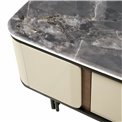 Coffee table Saraso, MDF/walnut veneer/marble/metal, 130x70cm H40cm