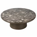 Coffee table Saulre black, MDF/artificial marble, D90cm H34cm