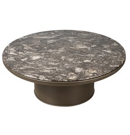 Kavos staliukas Saulre black, MDF/dirbtinis marmuras, D90cm H34cm