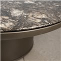 Coffee table Saulre black, MDF/artificial marble, D90cm H34cm