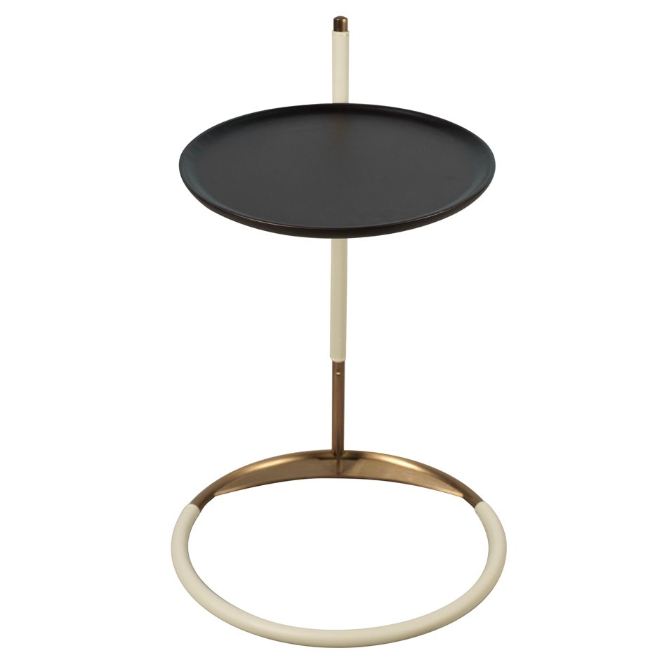 Side table Sattely, wood/metal/PU, D38cm H60cm