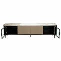 TV unit Sarenno, sintered stone/ash werner/metal/MDF/glass, 200x40cm H50cm