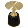 Side table Jade, black/gold color, PU/metal, D40cm H55cm