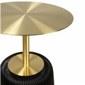 Side table Jade, black/gold color, PU/metal, D40cm H55cm