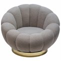 Swivel leisure chair Valdo, grey/gold color, rotatable 360 degrees, H75x101x99cm, seat height 40cm
