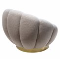 Swivel leisure chair Valdo, grey/gold color, rotatable 360 degrees, H75x101x99cm, seat height 40cm