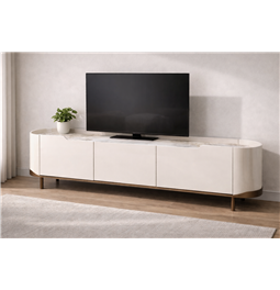 TV table Sarnno kahaki, sintered stone/MDF/metal, 200x42cm H50cm