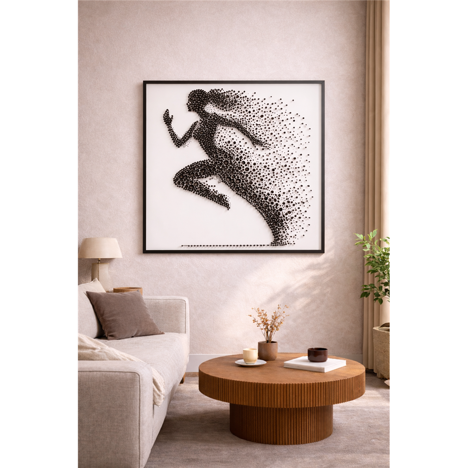 Настенный декор Runnig woman, 100x100cm