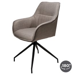 Armchair Tamarino, grey, swivelling 180 degrees, H88x59x58cm, seat height 49cm