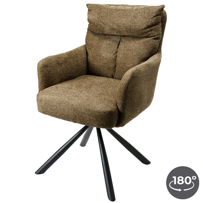 Armchair Arringo, taupe, swivelling 180 degrees, H95x63x57cm, seat height 50cm