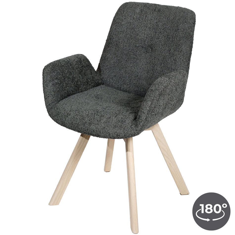 Chair Sanga 21, rotatable 180 degrees, dark grey, H84x61x61cm, seat height 47cm