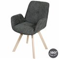Chair Sanga 21, rotatable 180 degrees, dark grey, H84x61x61cm, seat height 47cm
