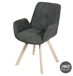 Chair Sanga 21, rotatable 180 degrees, dark grey, H84x61x61cm, seat height 47cm