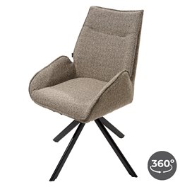 Dinner chair Jaren, swivelling 360 degrees, taupe color, H90x50x43cm, seat height 46cm