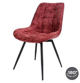 Dining chair Timmendorfo, swivelling 180 degrees, red, H85x59x52cm, seat height 45.5cm