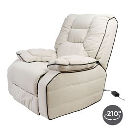 Electric recliner/rocking chair Hohenberg, beige, swivel 210 degrees, H84-106x96x105-170cm