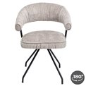 Dinner chair Arabella, rotatable 180 degrees, grey, H58x78x57cm, seat height 50cm 