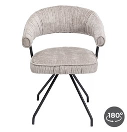 Dinner chair Arabella, rotatable 180 degrees, grey, H58x78x57cm, seat height 50cm 
