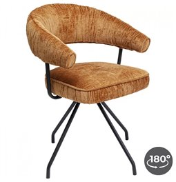Dinner chair Arabella, rotatable 180 degrees, orange, H58x78x57cm, seat height 50cm 