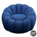 Swivel armchair Peppo Bloom, blue color, rotatable 360 degrees, H66xD94cm, seat height 40cm