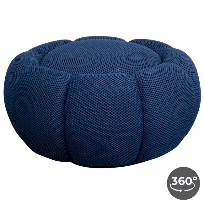 Swivel armchair Peppo Bloom, dark blue, rotatable 360 degrees, H37xD76cm