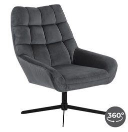 Resting chair Acri, dark grey, rotatable 360 degrees, H88x73x82cm, seat high 44cm