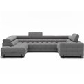 U-shaped sofa Efectory L, sleeping function, Royal 03, boucle, grey, H93x346x205cm