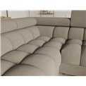 U-shaped sofa Efectory L, sleeping function, Aura 18, velvet, beige, H93x346x205cm