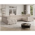 U-shaped sofa Efectory L, sleeping function, Calmora 18, beige, H93x346x205cm