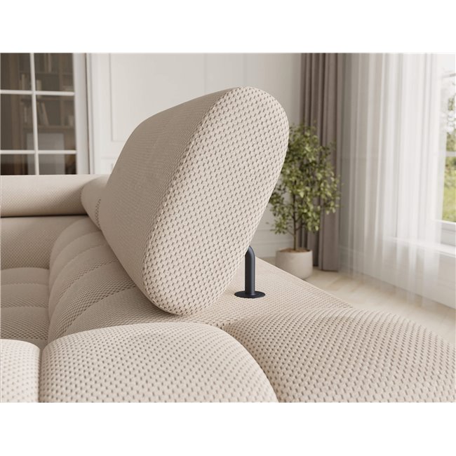 U-shaped sofa Efectory L, sleeping function, Calmora 18, beige, H93x346x205cm