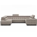 U-shaped sofa Efectory L, sleeping function, Royal 18, boucle, beige, H93x346x205cm