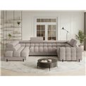 U-shaped sofa Efectory L, sleeping function, Royal 18, boucle, beige, H93x346x205cm