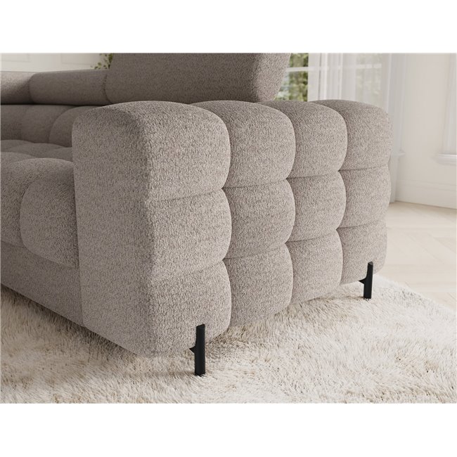 U-shaped sofa Efectory L, sleeping function, Royal 18, boucle, beige, H93x346x205cm