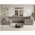 U-shaped sofa Efectory L, sleeping function, Sola 18, beige, H93x346x205cm