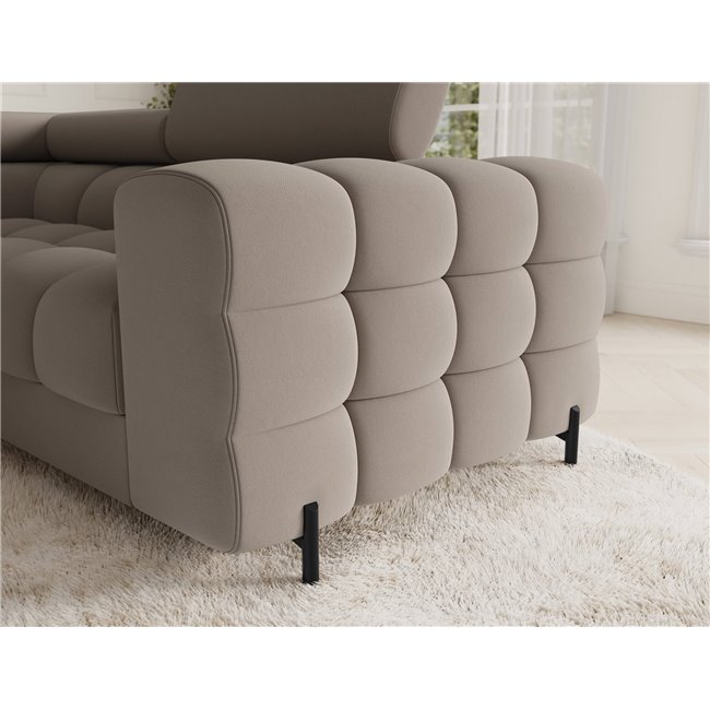 U-shaped sofa Efectory L, sleeping function, Sola 18, beige, H93x346x205cm