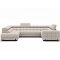 U-shaped sofa Efectory L, sleeping function, Baffix 20, dark beige, H93x346x205cm