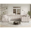 U-shaped sofa Efectory L, sleeping function, Baffix 20, dark beige, H93x346x205cm