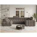 U-shaped sofa Efectory L, sleeping function, Royal 20, boucle, brown, H93x346x205cm