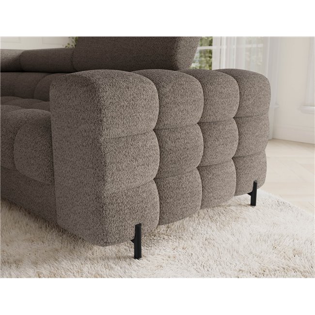 U-shaped sofa Efectory L, sleeping function, Royal 20, boucle, brown, H93x346x205cm
