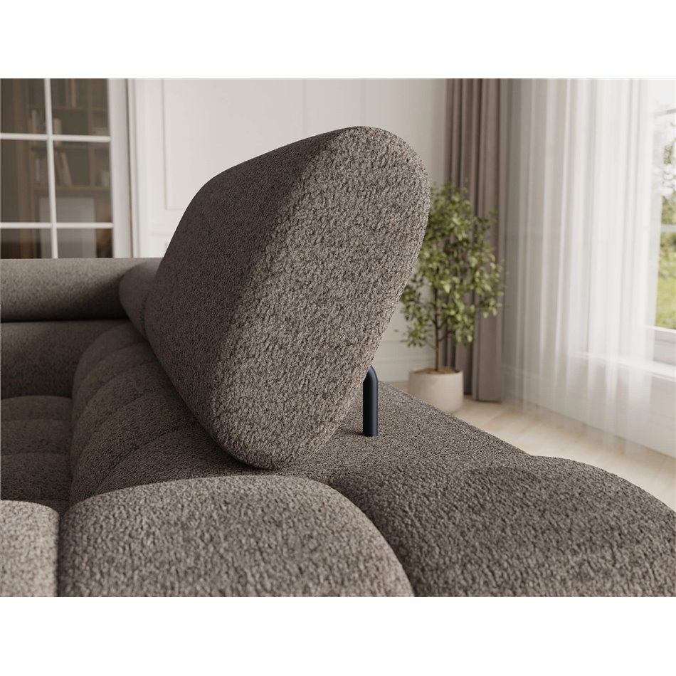 U-shaped sofa Efectory L, sleeping function, Royal 20, boucle, brown, H93x346x205cm