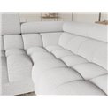 U-shaped sofa Efectory R, sleeping function, Royal 01, boucle, white, H93x346x205cm