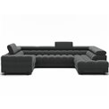 U-shaped sofa Efectory R, sleeping function, Sola 06, dark grey, H93x346x205cm