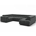 U-shaped sofa Efectory R, sleeping function, Sola 06, dark grey, H93x346x205cm