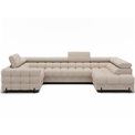 U-shaped sofa Efectory R, sleeping function, Calmora 18, beige, H93x346x205cm