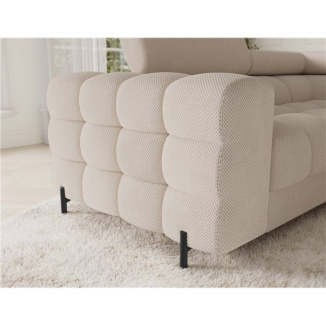 U-shaped sofa Efectory R, sleeping function, Calmora 18, beige, H93x346x205cm