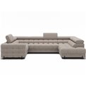 U-shaped sofa Efectory R, sleeping function, Royal 18, boucle, beige, H93x346x205cm