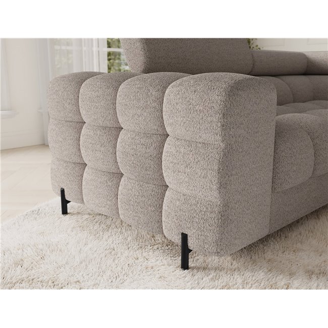 U-shaped sofa Efectory R, sleeping function, Royal 18, boucle, beige, H93x346x205cm