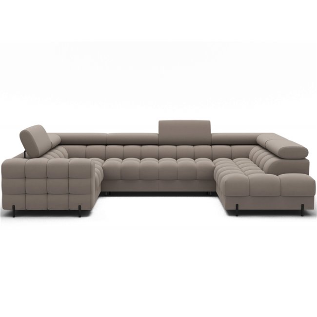 U-shaped sofa Efectory R, sleeping function, Sola 18, beige, H93x346x205cm